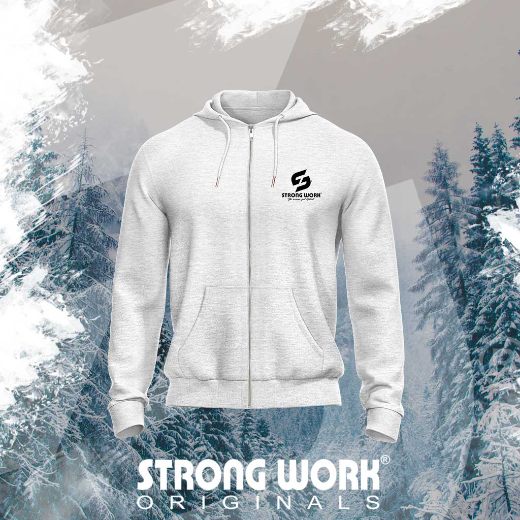 SWEAT-SHIRT A CAPUCHE ZIPPE EN COTON BIO STRONG WORK CLASSIC POUR FEMME - SPORTSWEAR ECO-RESPONSABLE