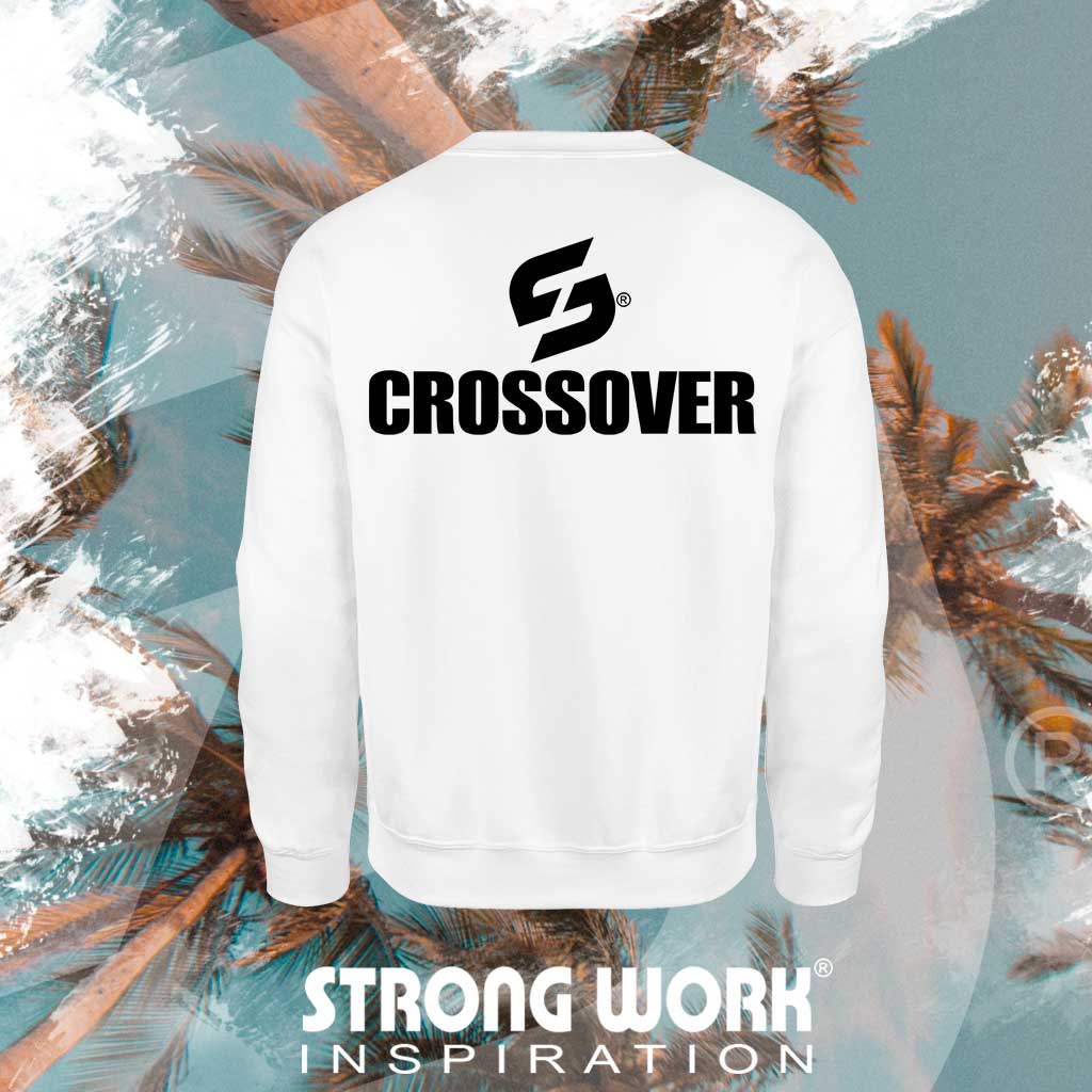 SWEAT-SHIRT EN COTON BIO STRONG WORK CROSSOVER POUR FEMME VUE DOS  - VETEMENT DE SPORT ECO-RESPONSABLE