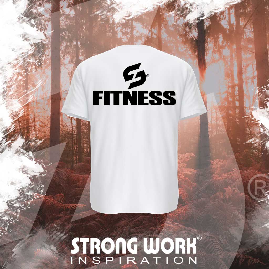 T-SHIRT EN COTON BIO STRONG WORK  FITNESS POUR FEMME VUE DOS- SPORTSWEAR ECO-RESPONSABLE