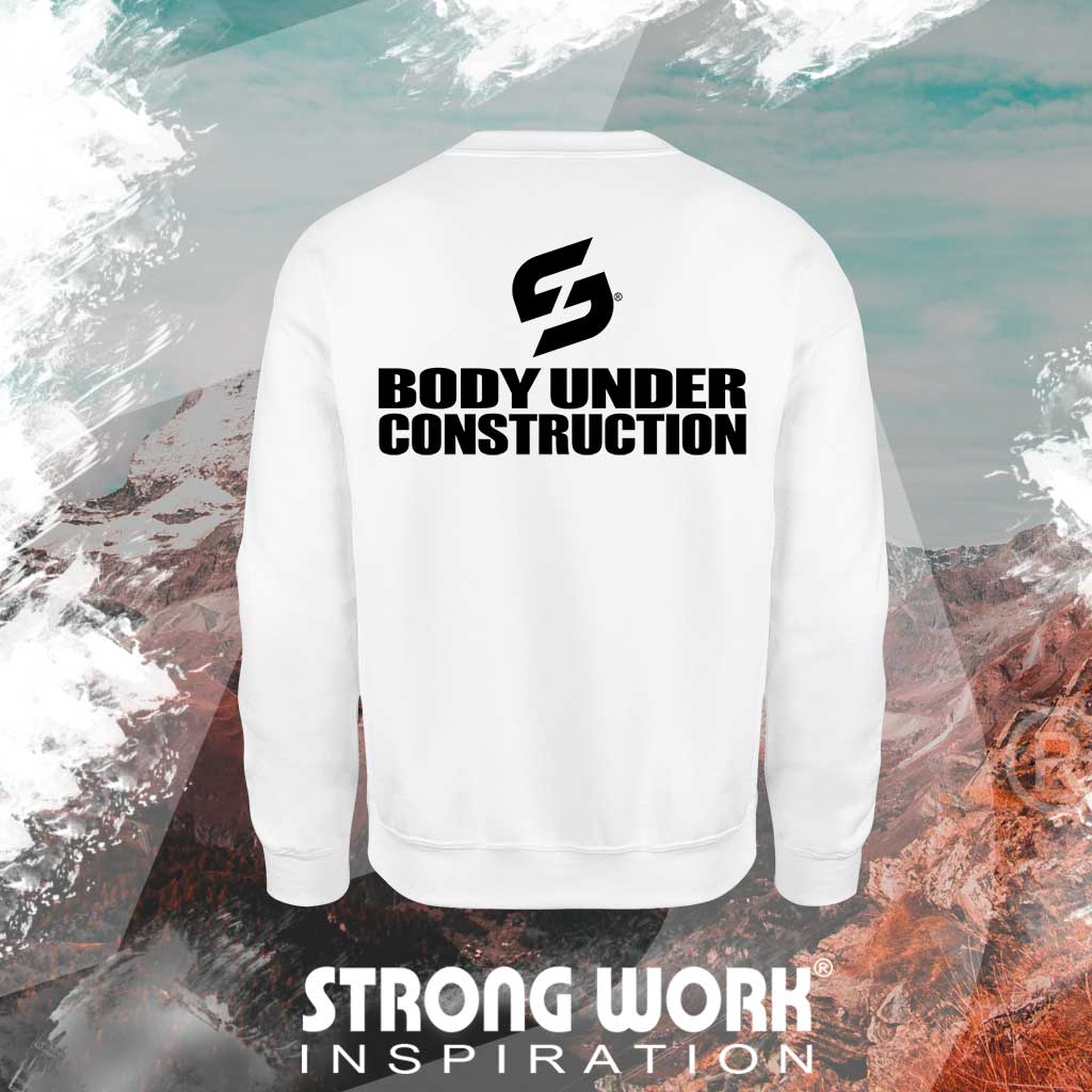 SWEAT-SHIRT EN COTON BIO STRONG WORK BODY UNDER CONSTRUCTION POUR FEMME - SPORTWEAR ECO-RESPONSABLE