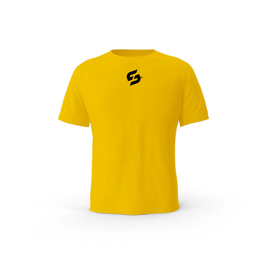 T-SHIRT-COTON-BIO-STRONG-WORK-CRUCIAL-JAUNE-FEMME