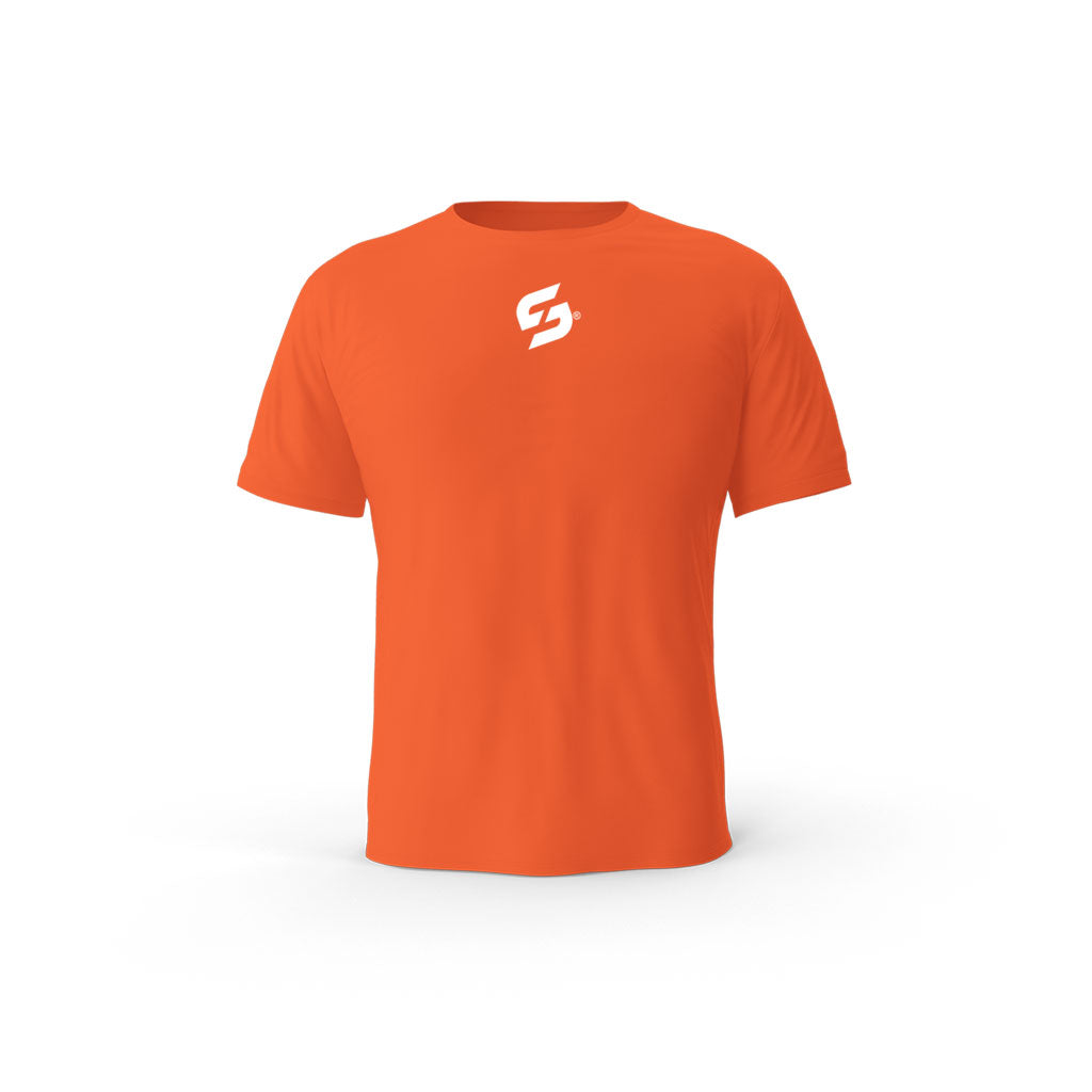 T-SHIRT-COTON-BIO-STRONG-WORK-CRUCIAL-ORANGE-FEMME