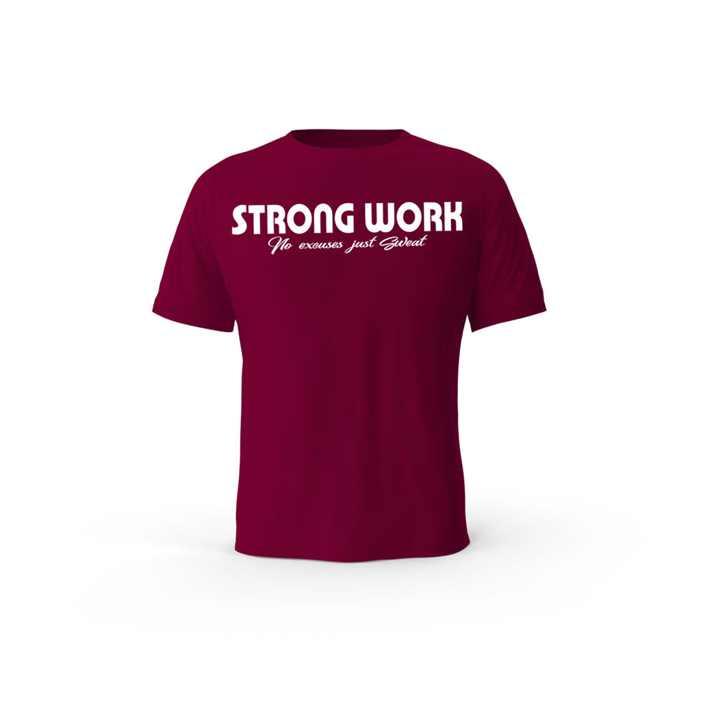 T-Shirt coton bio Strong Work Intensity Homme - BORDEAUX