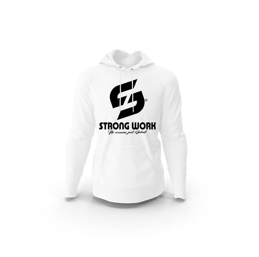 Sweat-Shirt à capuche coton bio Strong Work Originals Homme - Blanc