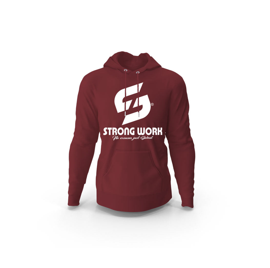 Sweat-Shirt à capuche coton bio Strong Work Originals Homme - Bordeaux