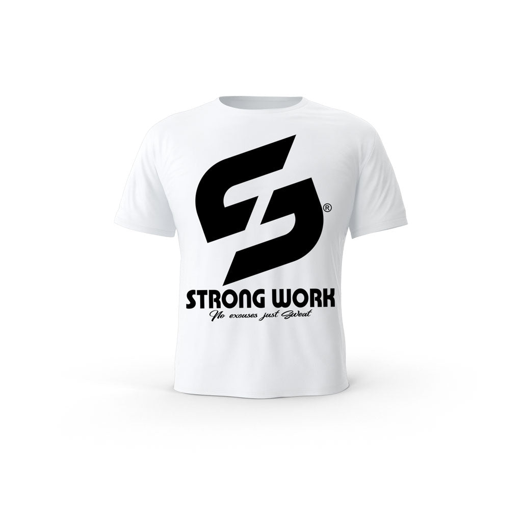 T-SHIRT- COTON-BIO-STRONG-WORK-SENSATION-BLANC-FEMME