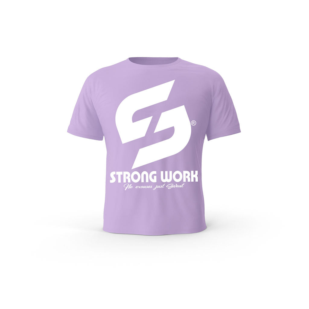 T-SHIRT- COTON-BIO-STRONG-WORK-SENSATION-LAVANDE-FEMME