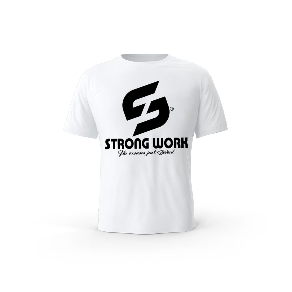 T-SHIRT- COTON-BIO-STRONG-WORK-LEGEND-BLANC-FEMME