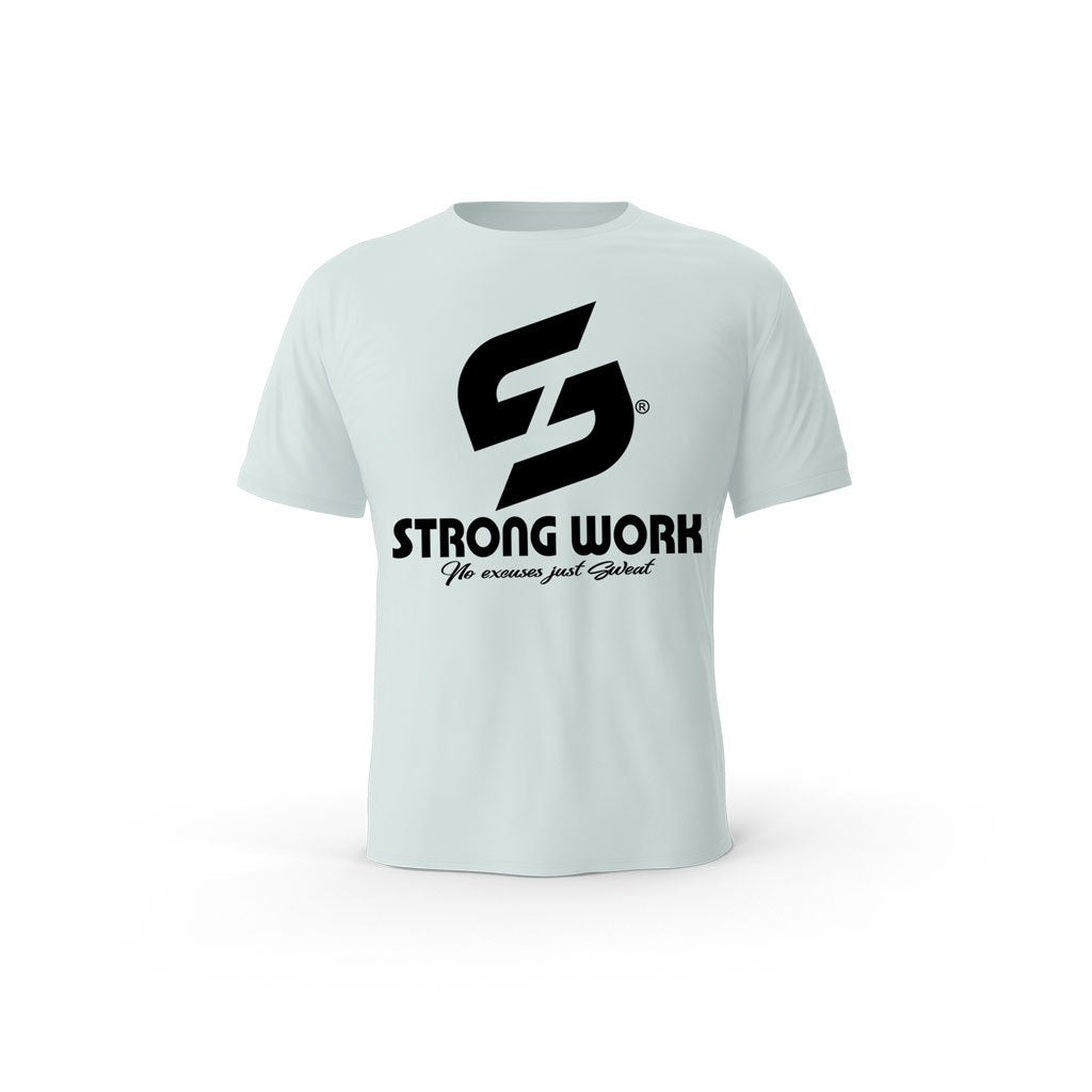 t-shirt bio bleu caraibe Strong Work Challenge pour femme