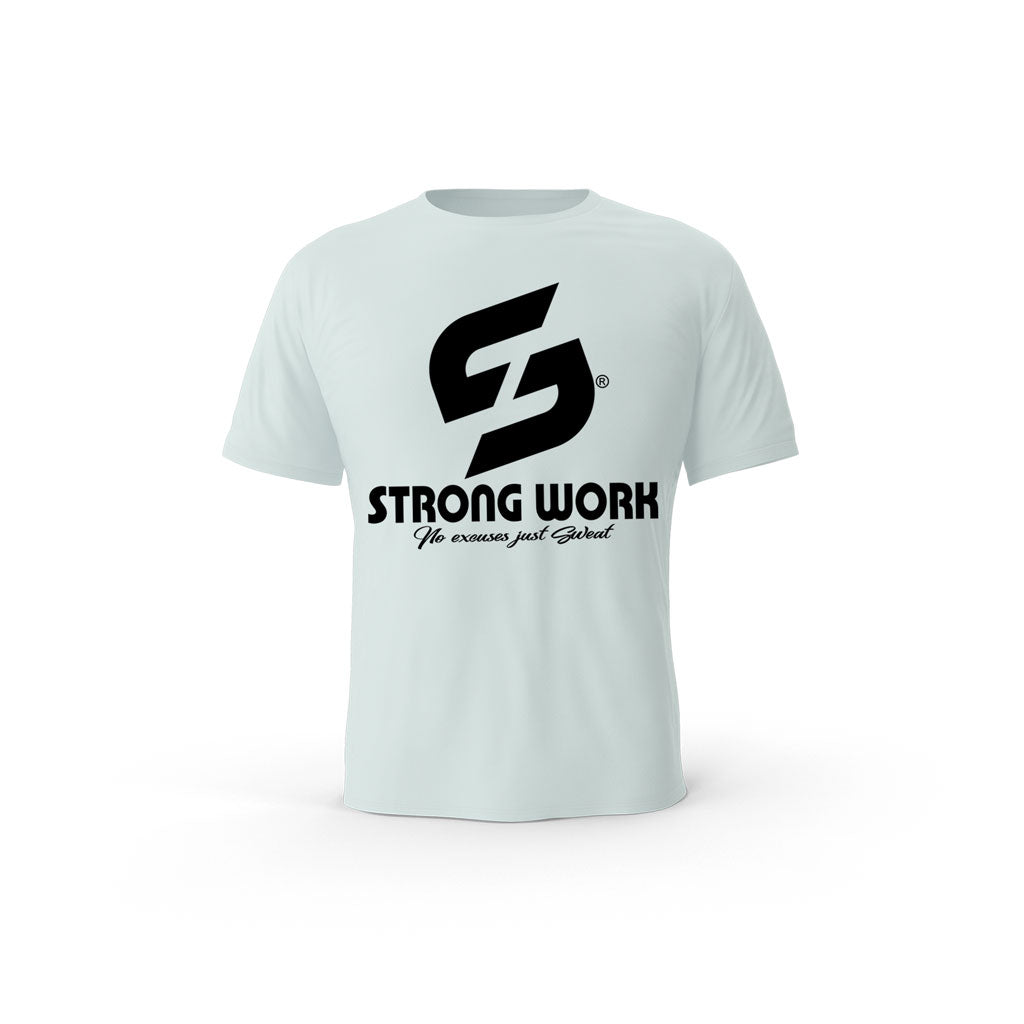 t-shirt bleu caraibe strong work Evolution face pour femme