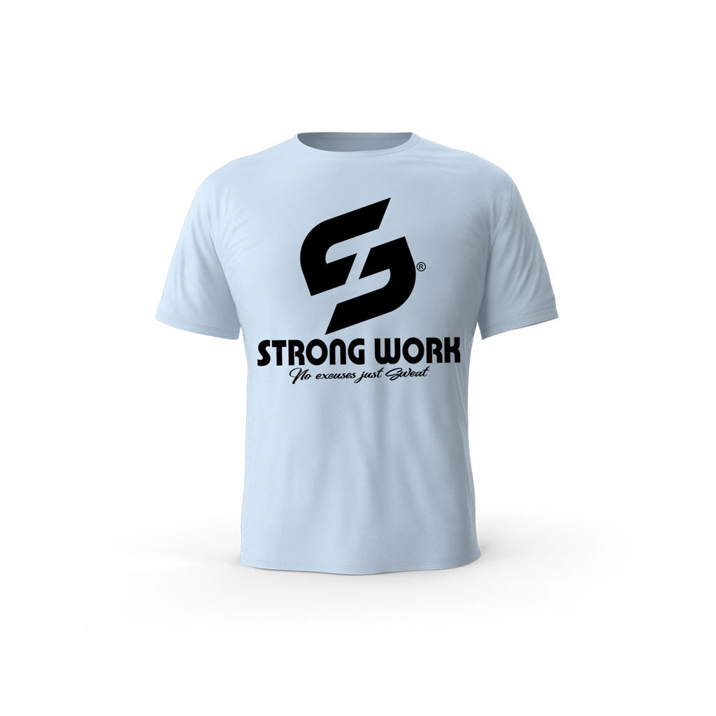 t-shirt bleu ciel strong work Evolution face pour femme